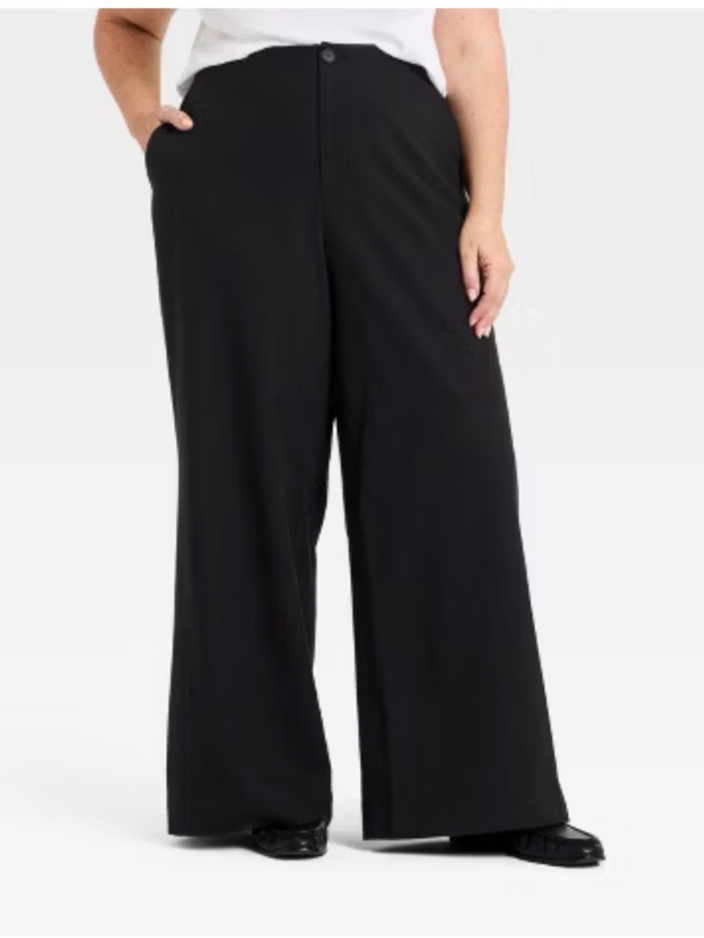Wide-Leg Faux Linen Pants